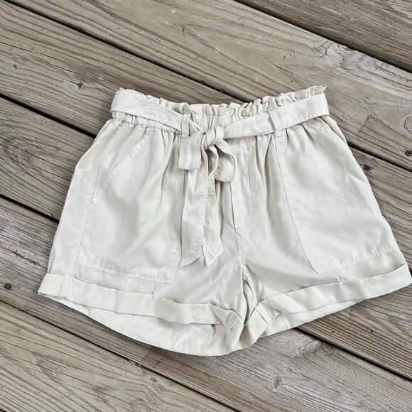 Aerie Women's Soft Knit Tie Waist Pull On Shorts Color Cream Size S. NEW - Picture 1 of 7
